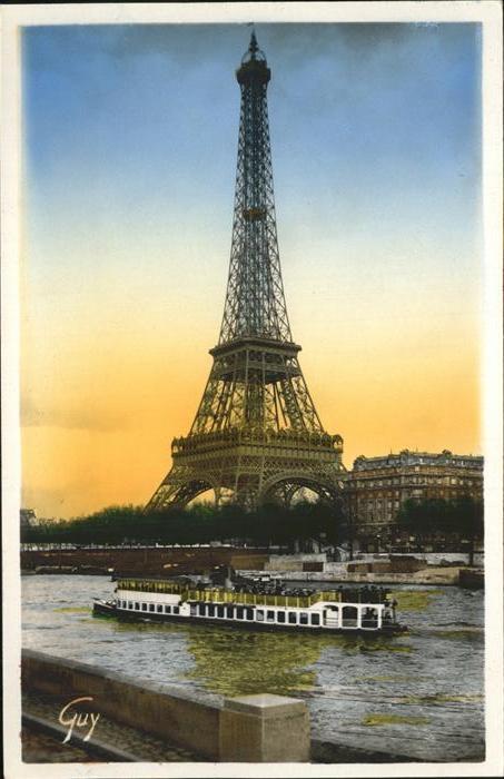 Eiffelturm La Tour Eiffel Paris Binnenschiff Guy