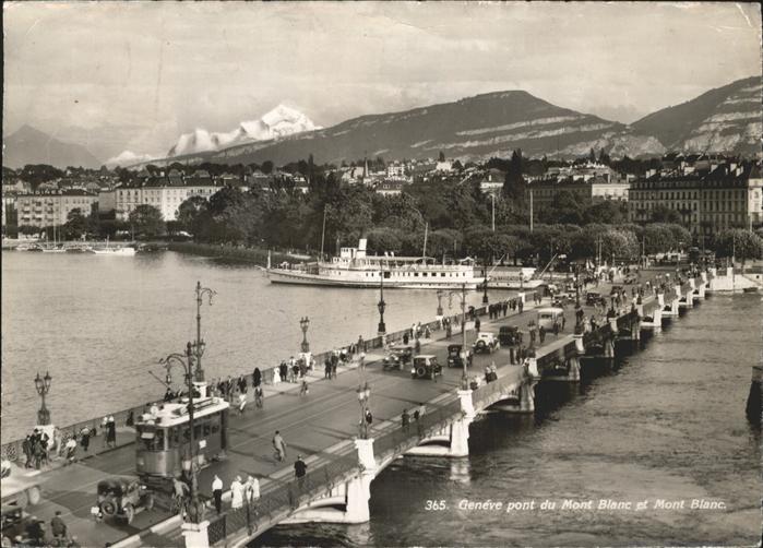 Strassenbahn Dampfer Geneve Mont Blanc
