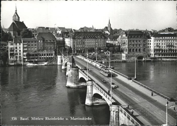 Strassenbahn Basel Mittlere Rheinbrücke Martinskirch