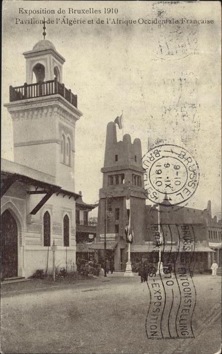 Exposition Bruxelles 1910 Pavillon de l'Algerie Afrique Occidenta