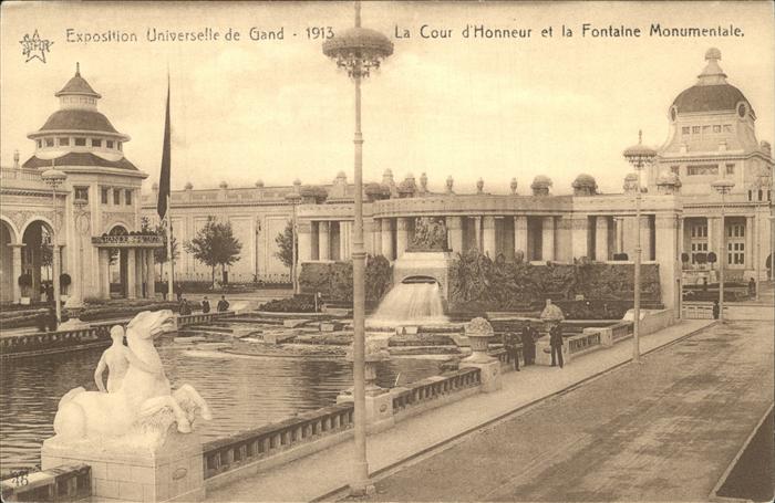 Exposition Universelle Gand 1913 Cour d_Honneur Fontaine Monumentale