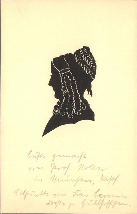 Scherenschnitt Schattenbildkarte Tracht