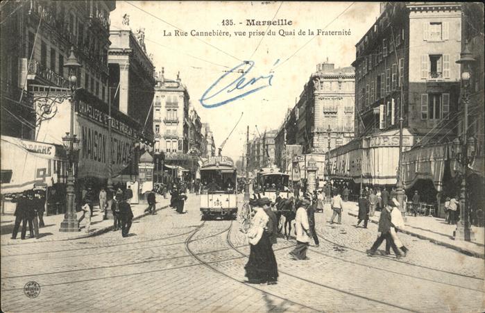 Marseille Bouches-du-Rhone la rue Cannebiere Straßenbahn