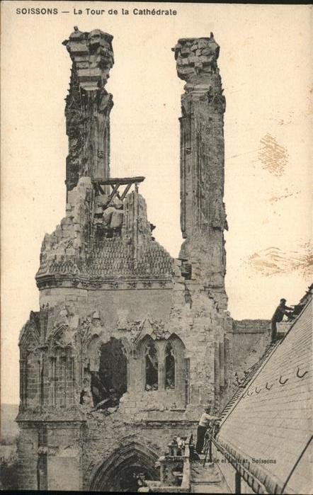Soissons Aisne La Tour de la Cathedrale