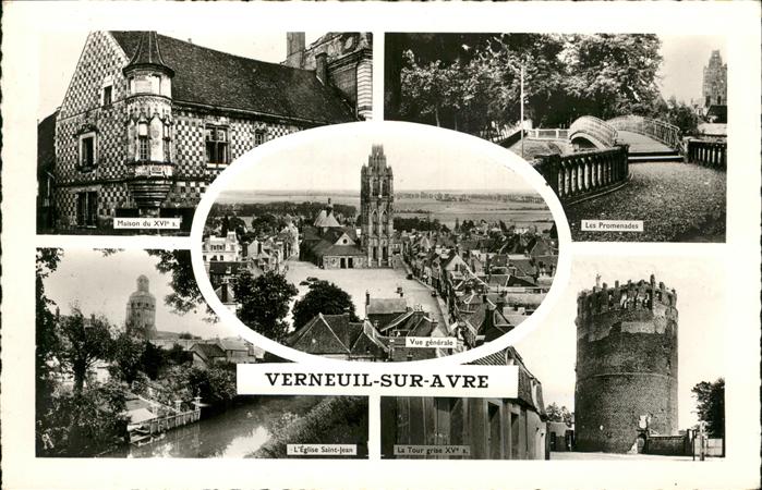 Verneuil-sur-Avre l'Eglise la Tour les Promenades
