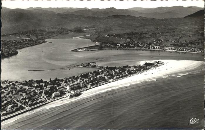 Hendaye Pyrenees Atlantiques Frontiere Franco Espagnole Vue aerienne