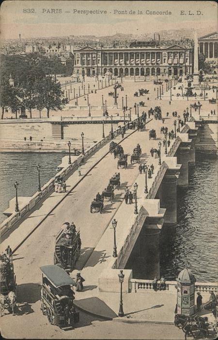 Paris Pont de la Concorde Pferdewagen