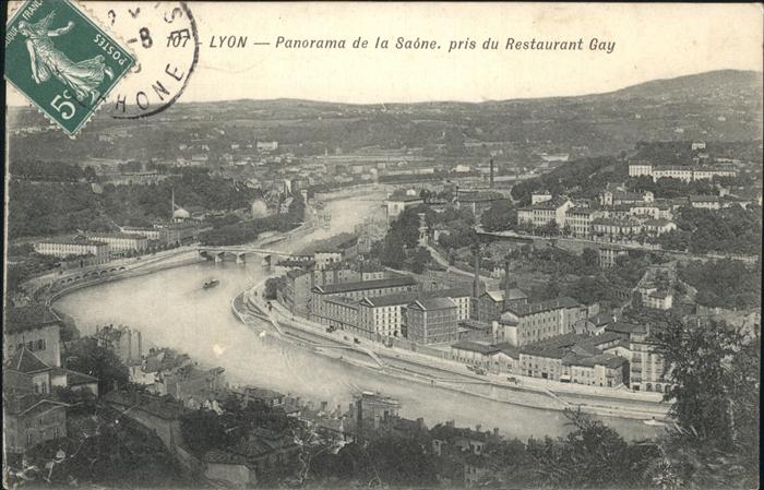 Lyon France Panorama de la Saone vue prise du Resta