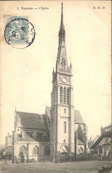 Vanves Eglise Stempel auf AK
