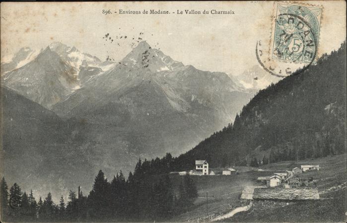 Modane Le Vallon du Charmaix Stempel auf AK