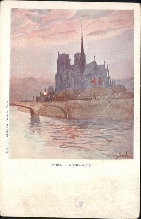 Paris Eglise Notre Dame Künstlerkarte