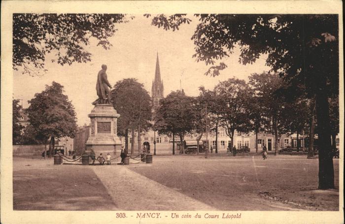 Nancy Lothringen Un coin du Cours Leopold monument sculp