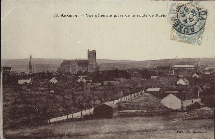Auxerre Vue generale prise de la route de Paris