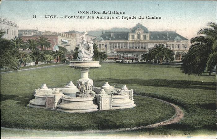Nice Alpes Maritimes Fontaine des Amours et facade du Casino