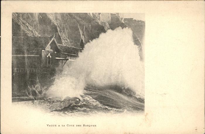 Hendaye Pyrenees Atlantiques Vague a la Cote des Basques Brandung