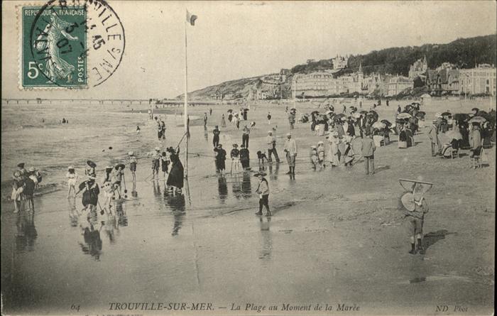 Trouville-sur-Mer La Plage Stempel auf AK