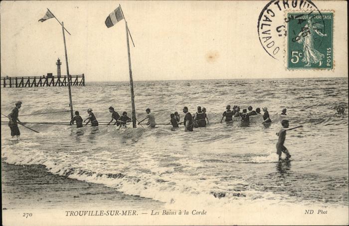 Trouville-sur-Mer Plage Les Bains a la Corde Stempel auf