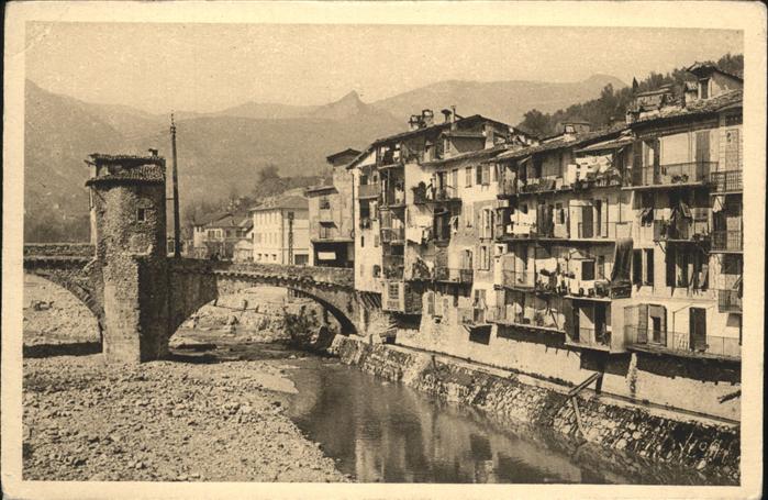 Sospel Vieilles Maisons sur la Bevera pont