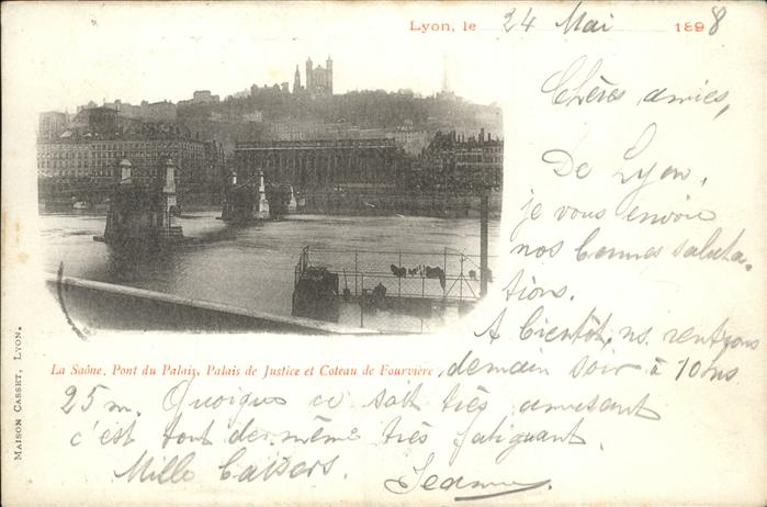 Lyon France Saone Pont du Palais Palais de Justice