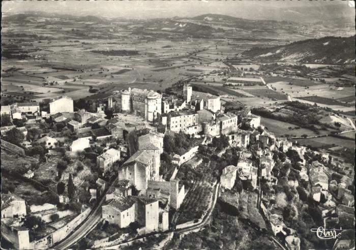 Cordes-sur-Ciel Vue aerienne Montee du Chateau
