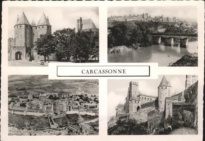 Carcassonne Chateau Comtal et Port d_Aude pont