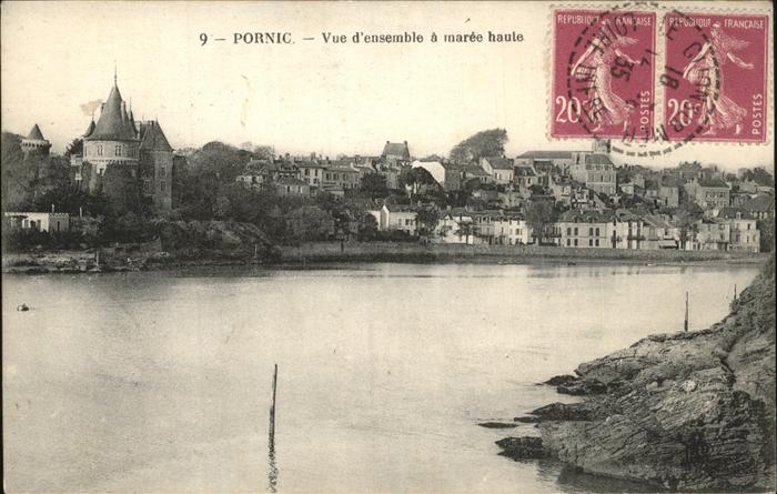 Pornic Vue d_ensemble a maree haute Stempel au