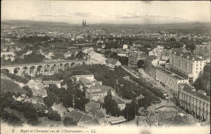Royat Puy de Dome et Clermont vus de l'Observatoire