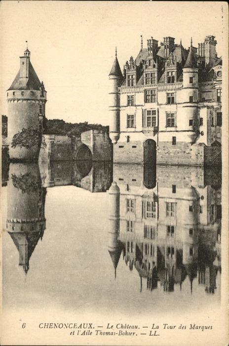 Chenonceaux Indre et Loire Le chateau Tour des Marques et l'Aile T
