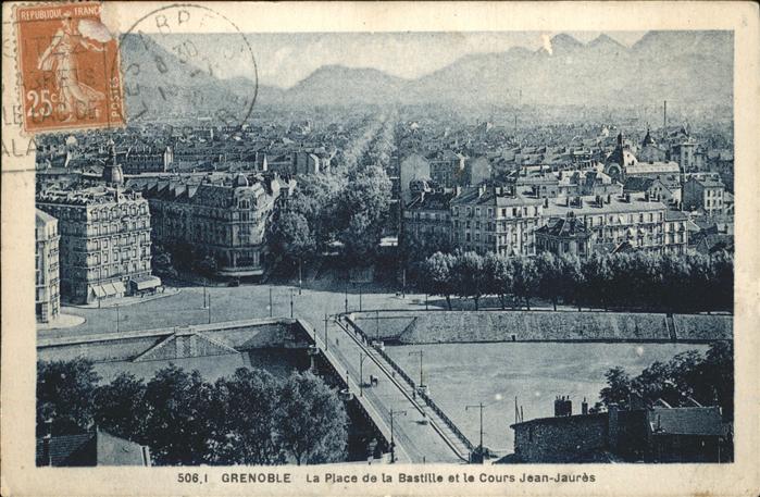 Grenoble La Place de la Bastille et le Cours Jea