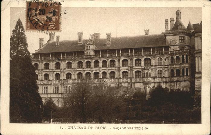 Blois 41 Le chateau facade Francois Ier Stempel