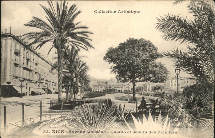 Nice Alpes Maritimes Avenue Massena Casino et Jardin des Pal