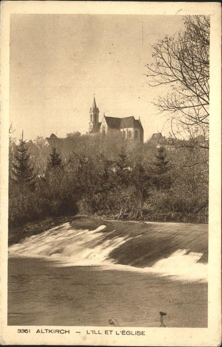 Altkirch Haut Rhin Elsass Ill et l'eglise