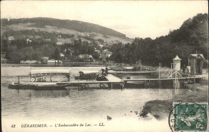 Gerardmer Vosges L'Embarcadere du Lac Stempel auf AK