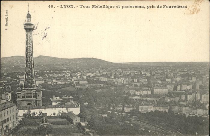 Lyon France Tour Metallique et panorama pris de Fou