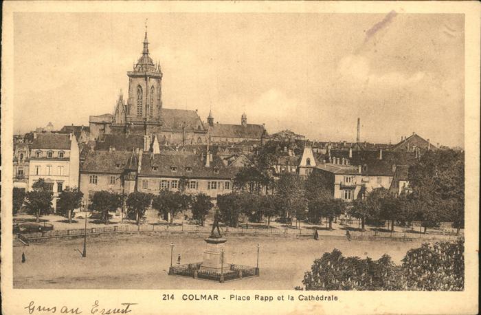 Colmar Haut Rhin Elsass Place Rapp et la Cathedrale