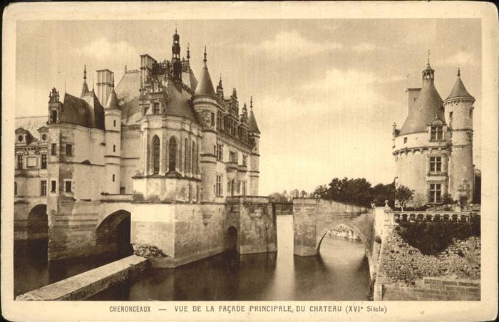 Chenonceaux Indre et Loire Chateau vue de la facade principale
