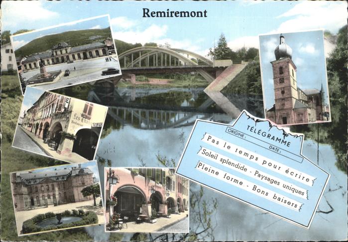 Remiremont Vosges Teilansichten Brücke Kirche
