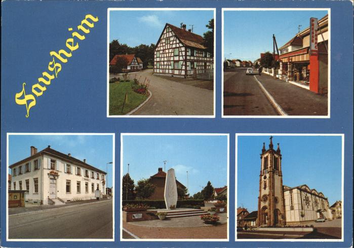 Sausheim Haut Rhin Maison alsacienne Rue principale Mairie