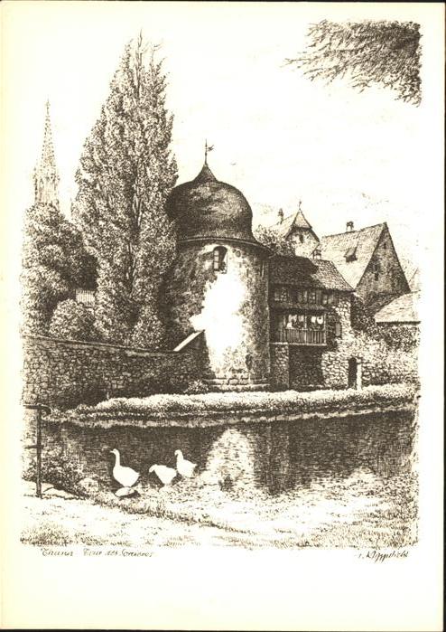 Thann Haut Rhin Elsass Tour des Sorcieres K?nstlerkarte