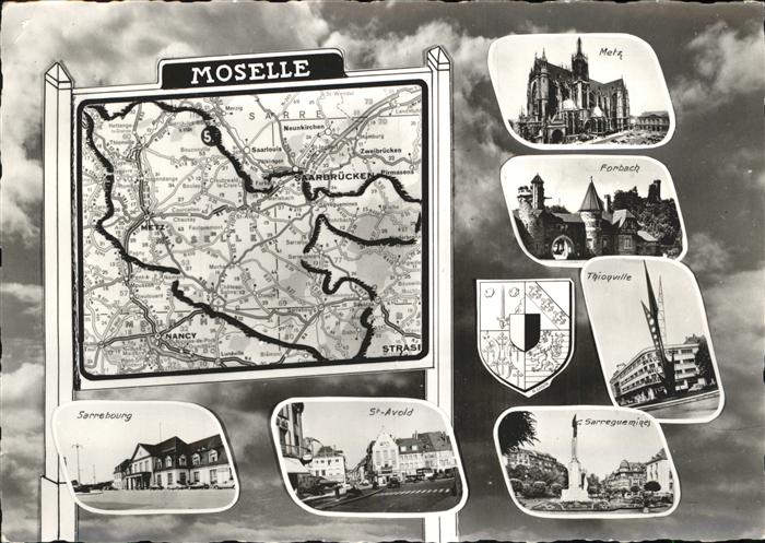 Metz  57 Moselle Le Department de la Moselle Gebietskart