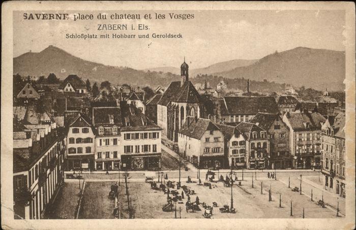 Zabern Saverne Schlossplatz mit Hohbarr und Geroldseck