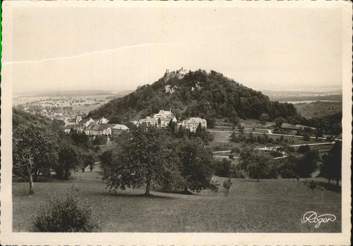 Ferrette Haut-Rhin Vue sur la plaine et le vieux Ferrette