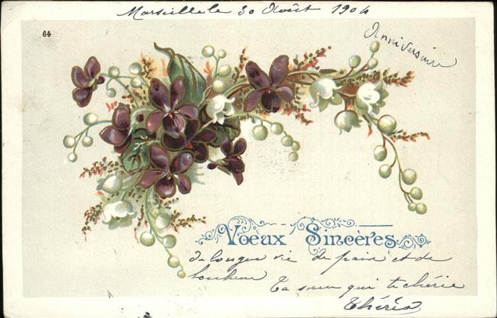 Blumen Grusskarte Vouex Sineeres