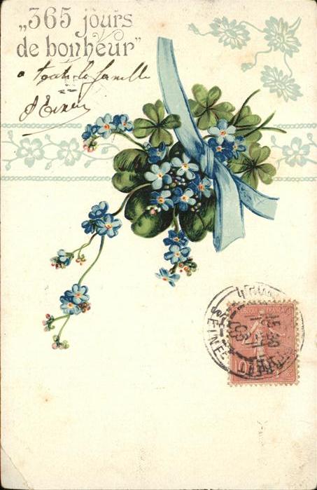 Blumen 365 jours bonheur Grusskarte