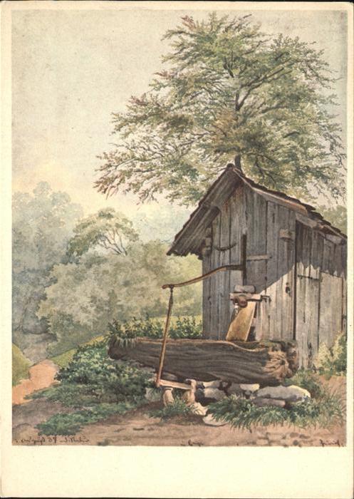 KELLER Gottfried Zuerich (1819-1890) Kuenstlerkarte Nr. Pro Infirmis Brunnen