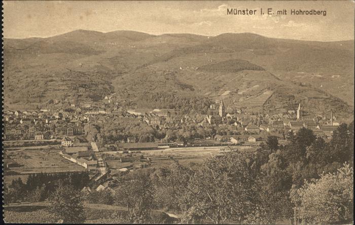 Muenster Haut Rhin Elsass Panorama mit Hohrodberg