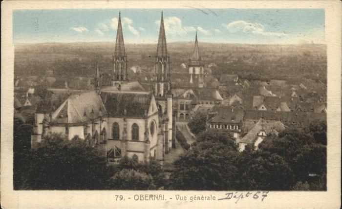 Obernai Bas Rhin Vue generale eglise