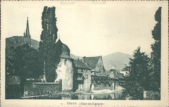 Thann Haut Rhin Elsass Vue partielle eglise Tour des Cigognes