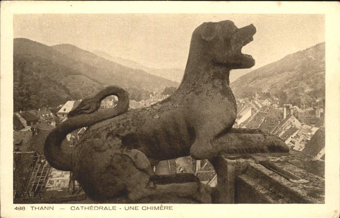 Thann Haut Rhin Elsass Cathedrale une chimere sculpture