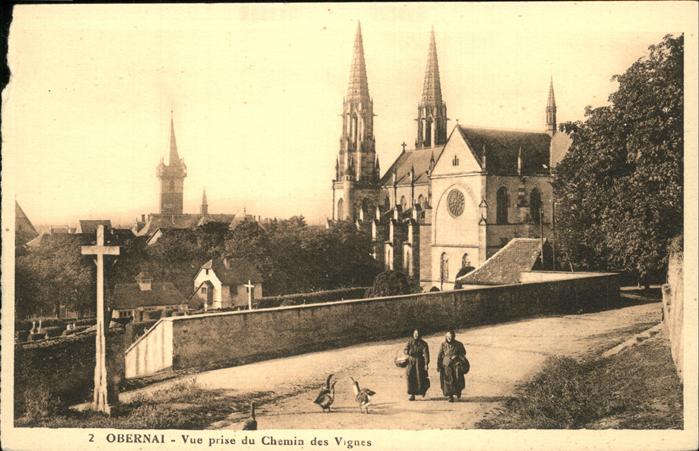 Obernai Bas Rhin Vue prise du Chemin des Vignes Cathedra